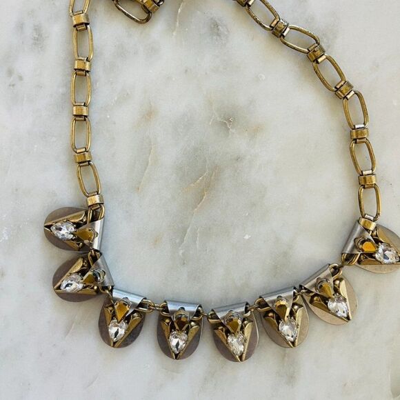 J Crew Jewel Crystal Spike Statement Necklace - Picture 5 of 7
